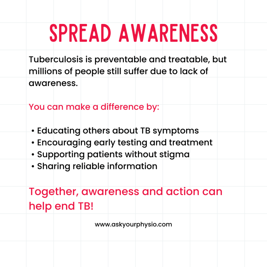 Picture showing techniques to spread awareness of TB infection on World Tuberculosis Day tuberculosis-recovery-is-incomplete-without-physiotherapy